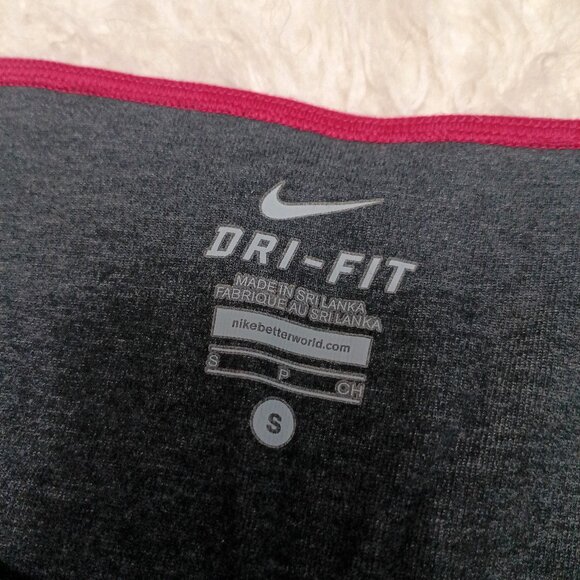Nike Dri-Fit Women's Black and Pink Trim Crop Leggings Size S - Picture 6 of 8